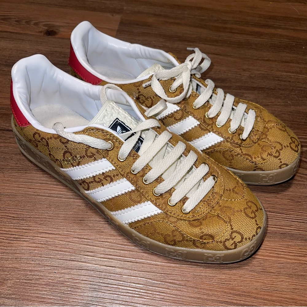 Gucci Adidas Brown and Red Sneakers